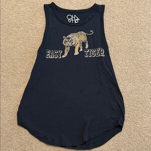 Chaser Blue Casual Tank Top with Elephant Graphic